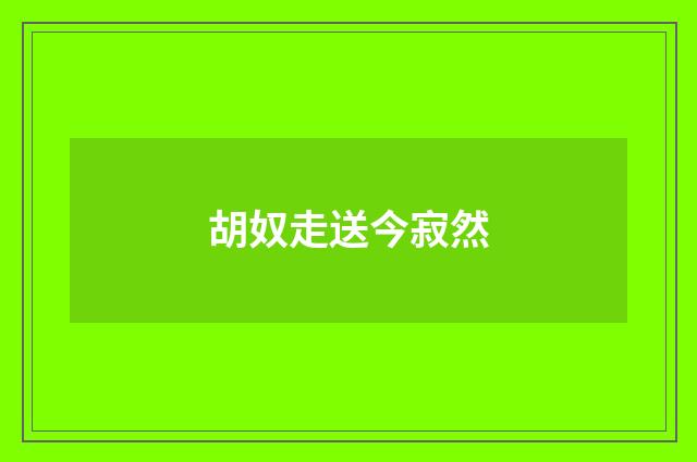 胡奴走送今寂然