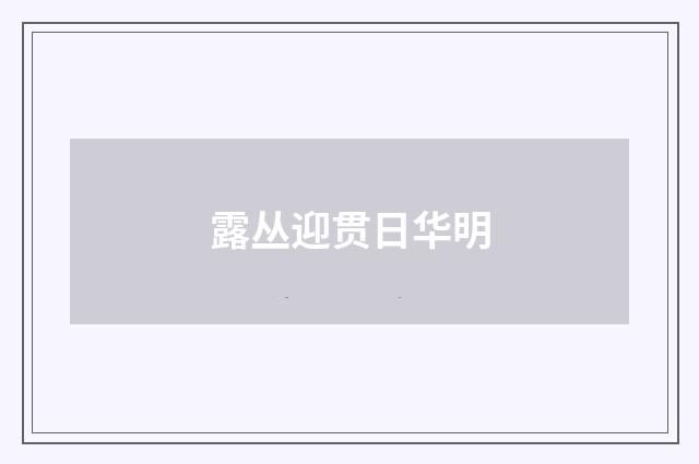 露丛迎贯日华明