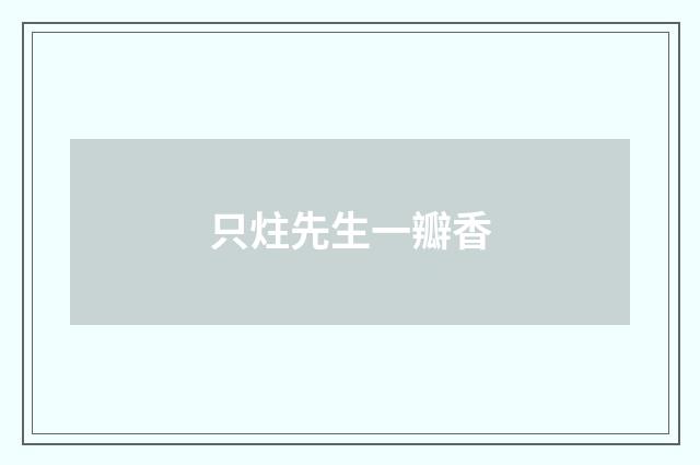 只炷先生一瓣香