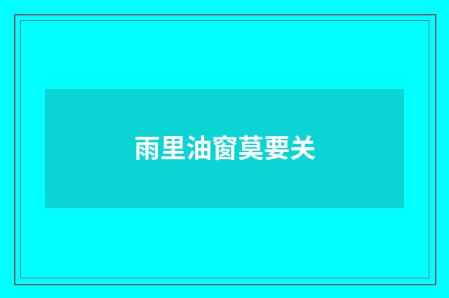 雨里油窗莫要关