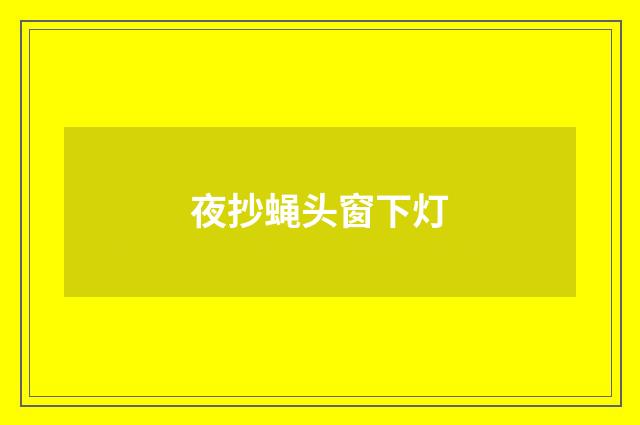 夜抄蝇头窗下灯