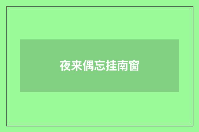夜来偶忘挂南窗