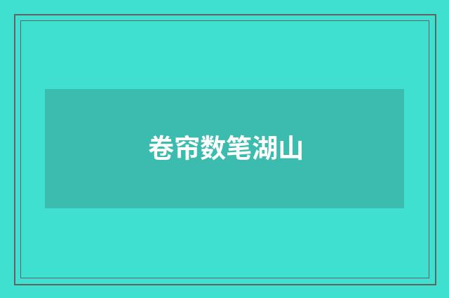 卷帘数笔湖山