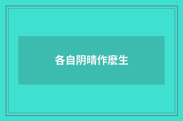 各自阴晴作麽生