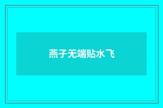 燕子无端贴水飞