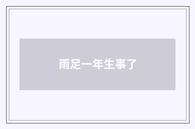雨足一年生事了