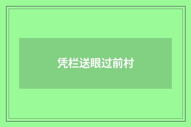 凭栏送眼过前村