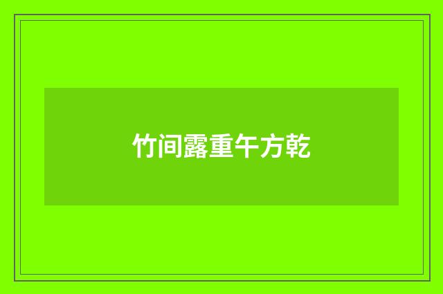 竹间露重午方乾
