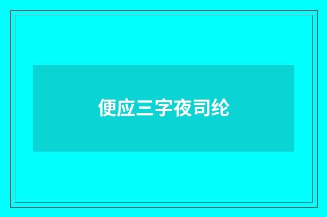 便应三字夜司纶