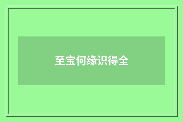 至宝何缘识得全