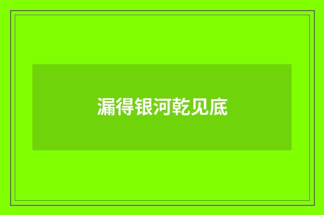漏得银河乾见底