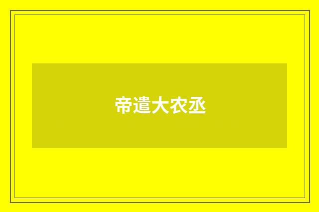 帝遣大农丞