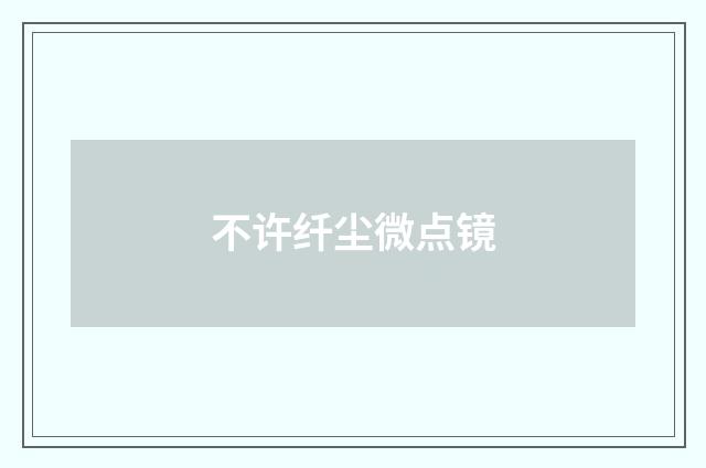 不许纤尘微点镜