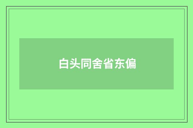 白头同舍省东偏
