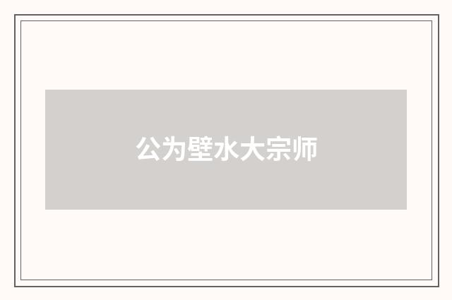 公为壁水大宗师