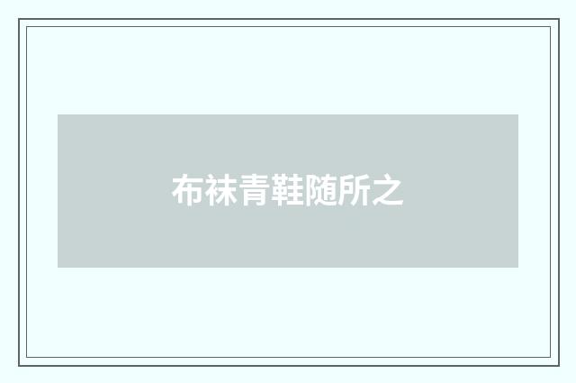 布袜青鞋随所之