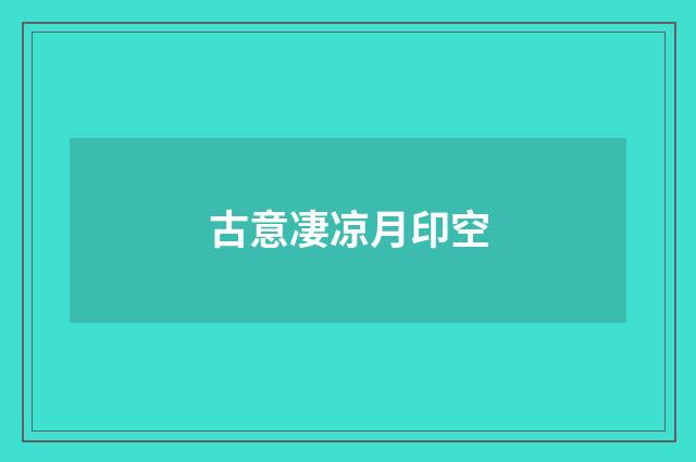 古意凄凉月印空