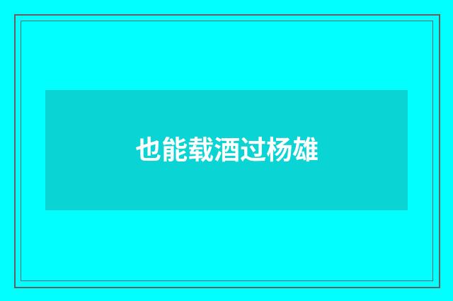 也能载酒过杨雄