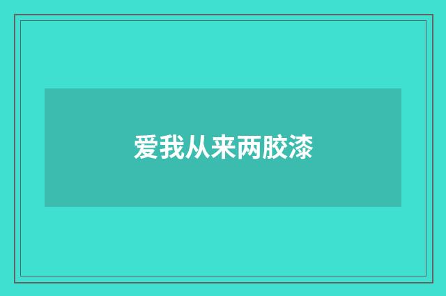 爱我从来两胶漆