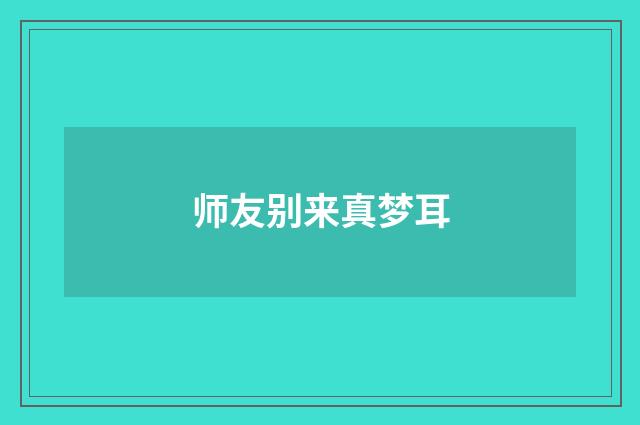 师友别来真梦耳