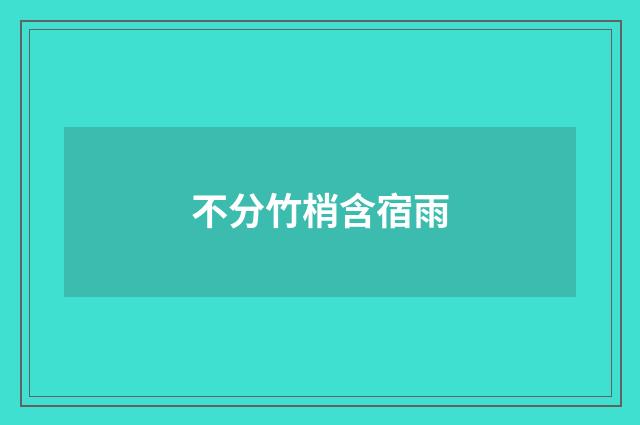 不分竹梢含宿雨