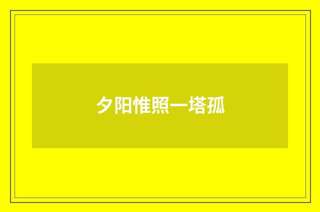 夕阳惟照一塔孤