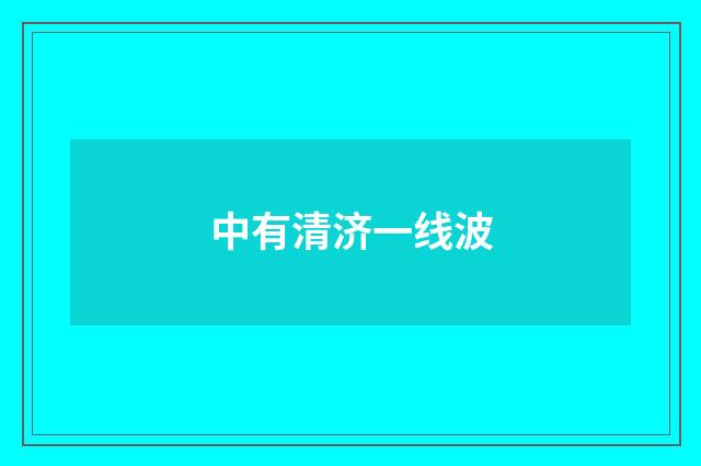 中有清济一线波