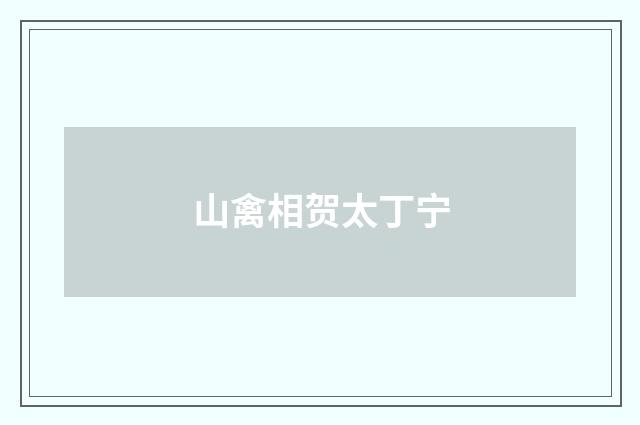 山禽相贺太丁宁