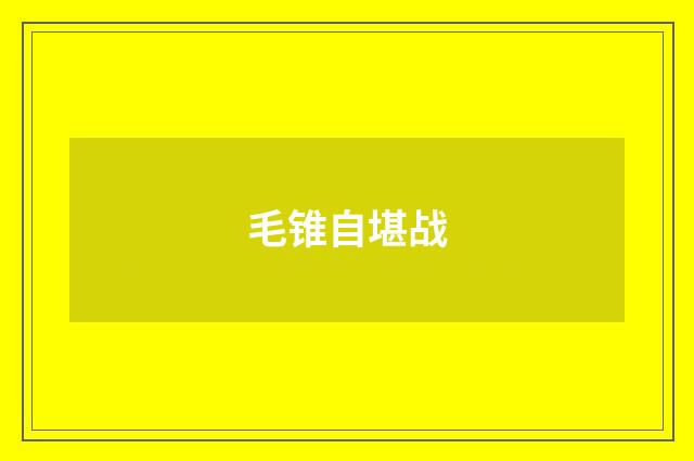 毛锥自堪战