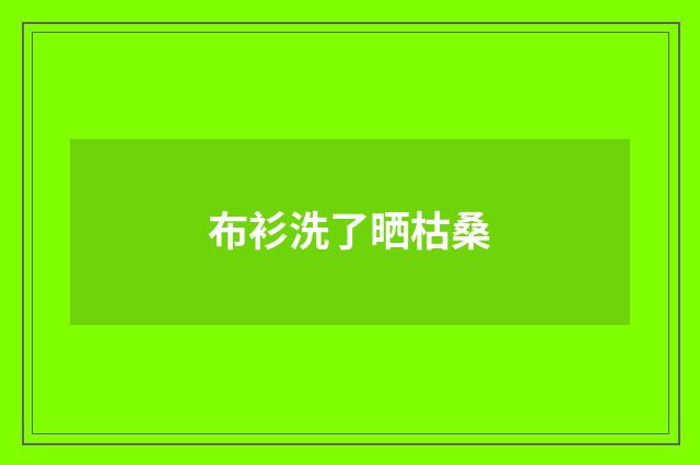 布衫洗了晒枯桑