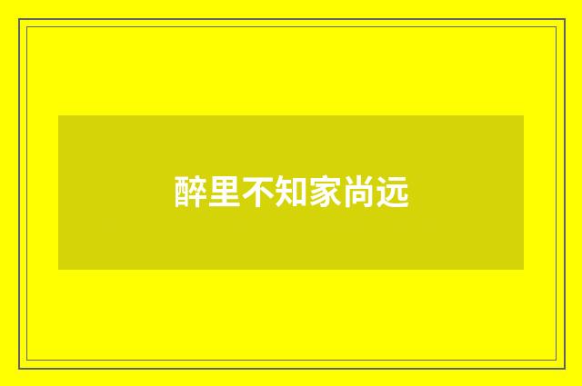 醉里不知家尚远