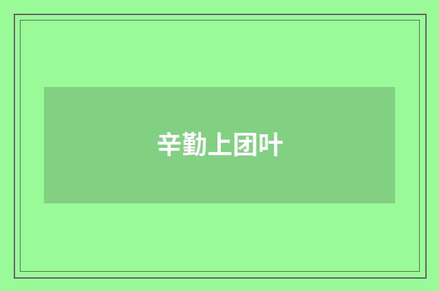 辛勤上团叶