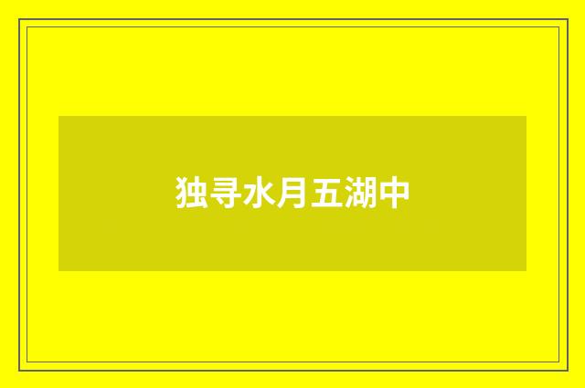独寻水月五湖中