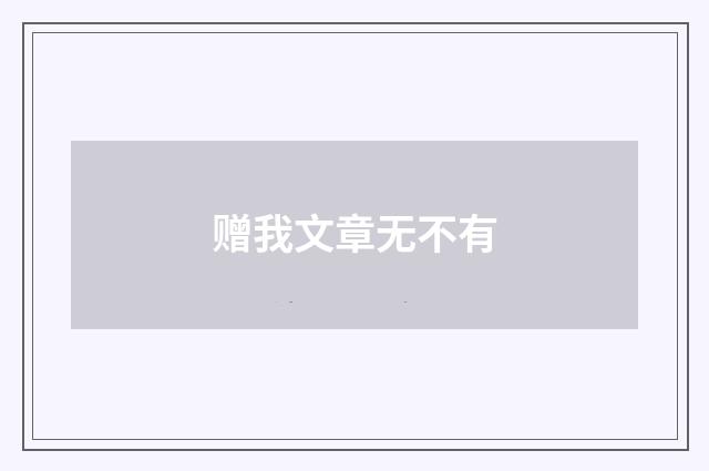 赠我文章无不有