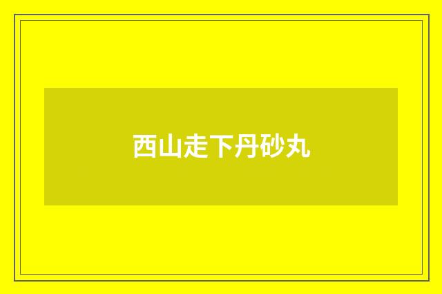西山走下丹砂丸