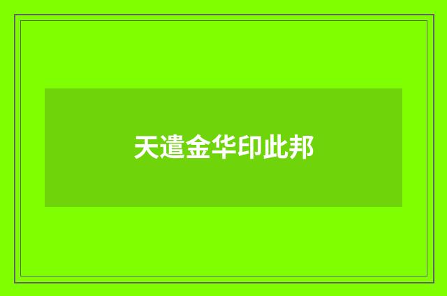 天遣金华印此邦