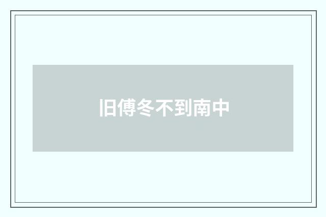 旧傅冬不到南中