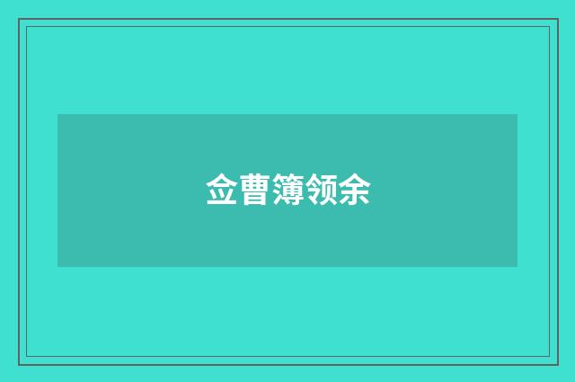 佥曹簿领余