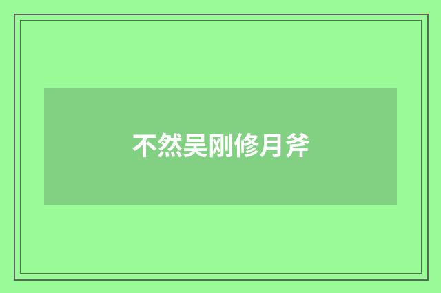 不然吴刚修月斧