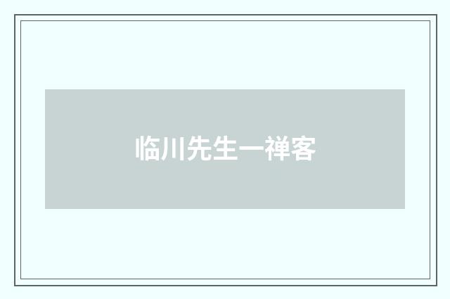 临川先生一禅客