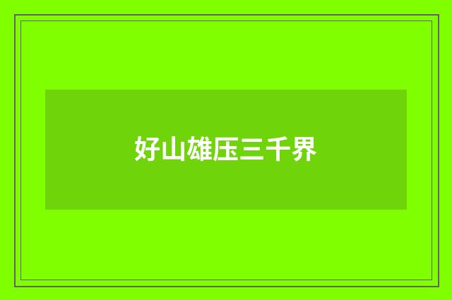 好山雄压三千界