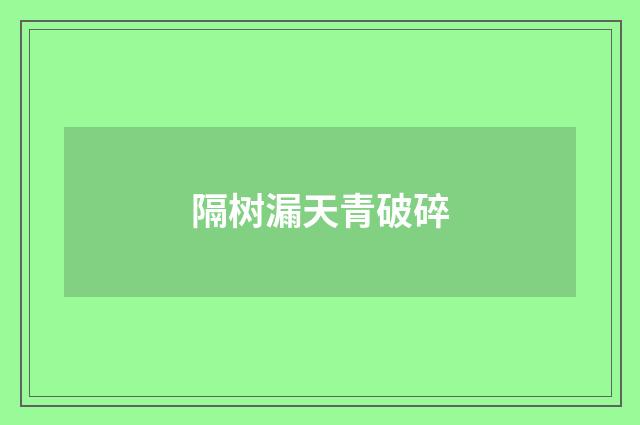 隔树漏天青破碎