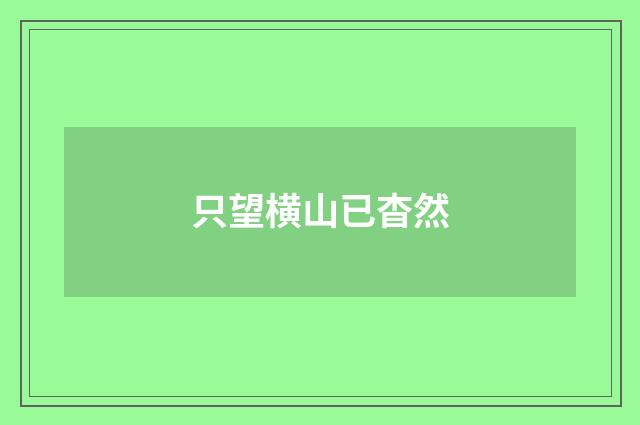 只望横山已杳然