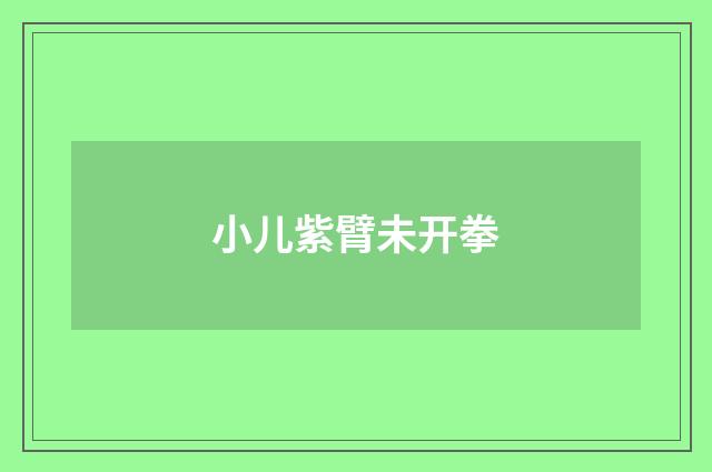 小儿紫臂未开拳