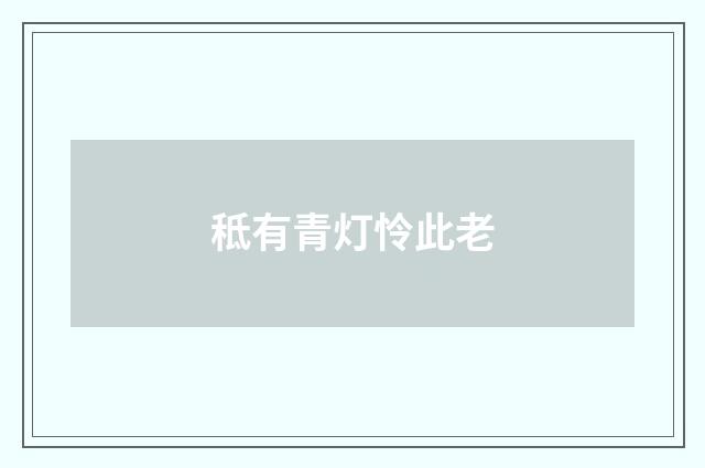 秪有青灯怜此老