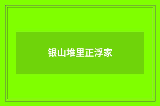 银山堆里正浮家