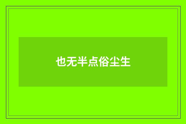 也无半点俗尘生