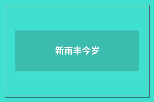 新雨丰今岁