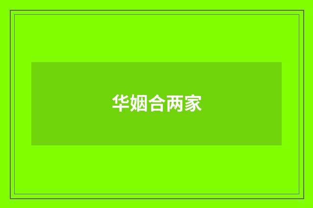 华姻合两家