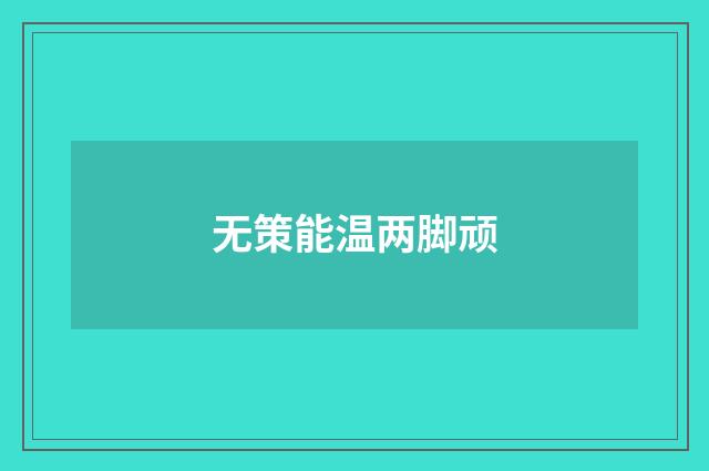 无策能温两脚顽
